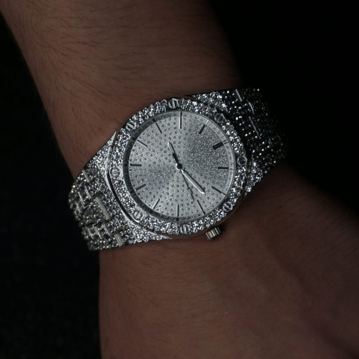 Gang Silver Iced Out Watch
