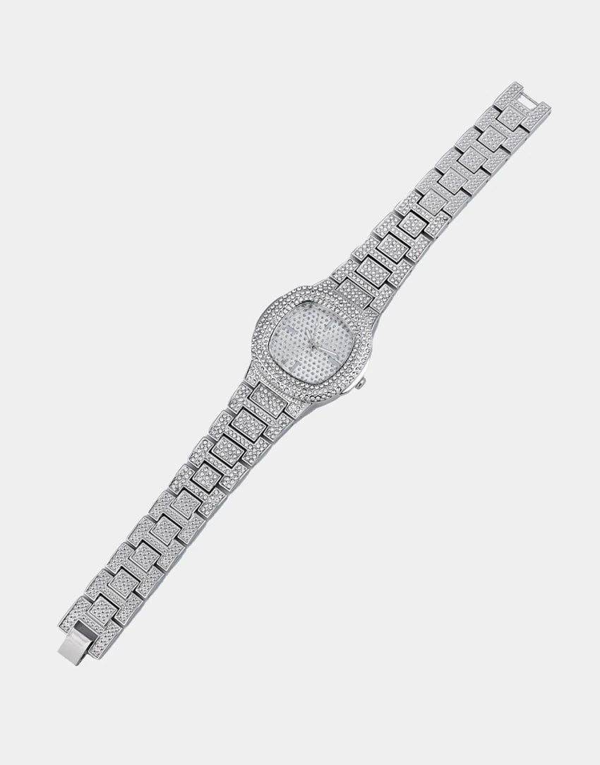 Silver Mini Choppers Iced Out Watch