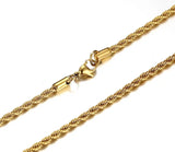 Rope Chain Gold (Paslanmaz Çelik)